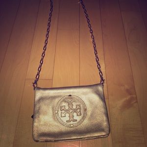 Tory Burch metallic leather crossbody bag